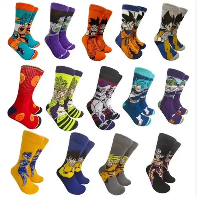 Custom Logo Crew Men Socks Anime Funny Cotton Socks Cartoons Character Novel Marvel Happy Cartoon Men Calcetines Socks