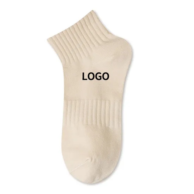Popular Women and Men Crew Casual Short Socks Customized Embroidered Design Your Logo Cotton Socks with High Quality