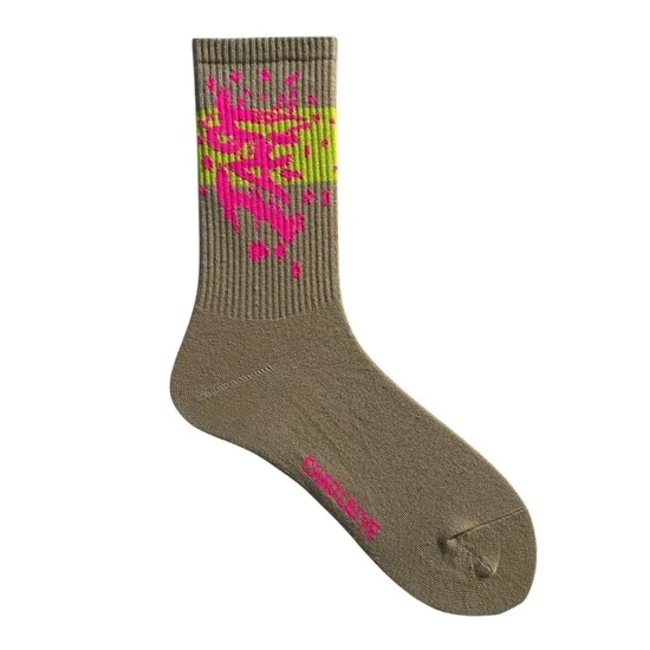 Custom Designer Fashion Crew Cotton Jacquard Socks Men Knitted Custom Logo Socks
