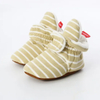 Whole Cotton Fabric Striped Print Infant Indoor Boy Girl Sock Shoes Booties Crib Baby Socks