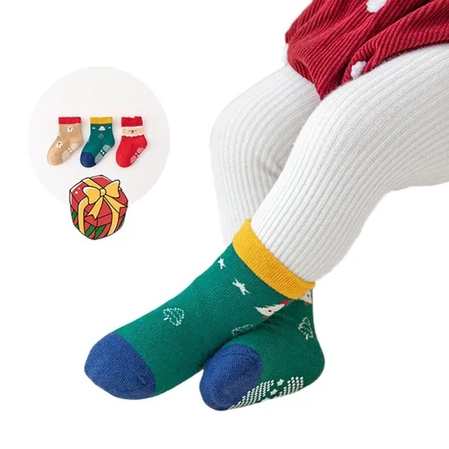 Hot Sale Winter Baby Cotton Children Anti Slip Kids Christmas Cartoon Socks
