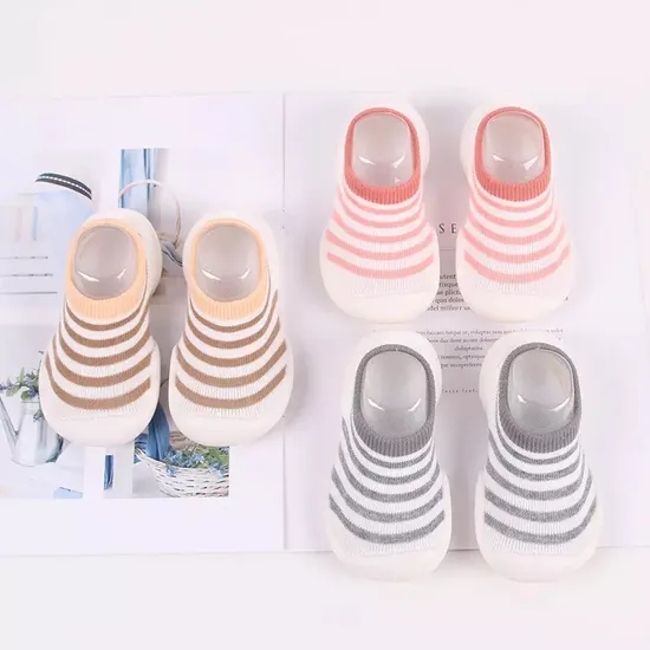 Knit Rubber Grip Socks Kids Shoes Baby Indoor Learn to Walk Floor Socks