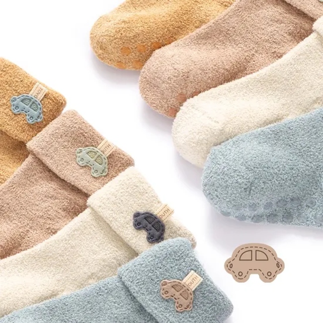 Wholesale Custom Children Baby Kids Unisex Non Slip Bci Cotton Polyester Socks