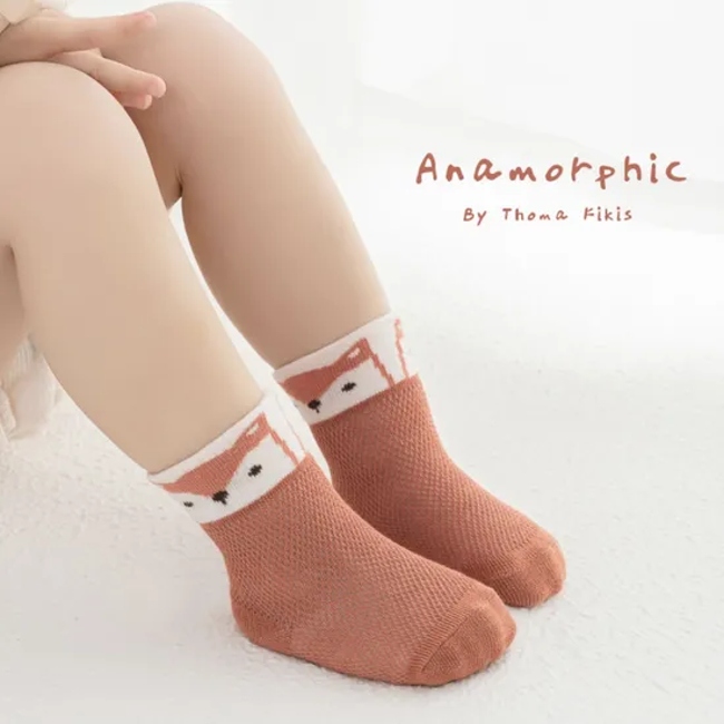 Wholesale Breathable Cartoon Kids Sock Thin Net Sock Boys and Girls Children Cotton Crew Socks for Baby
