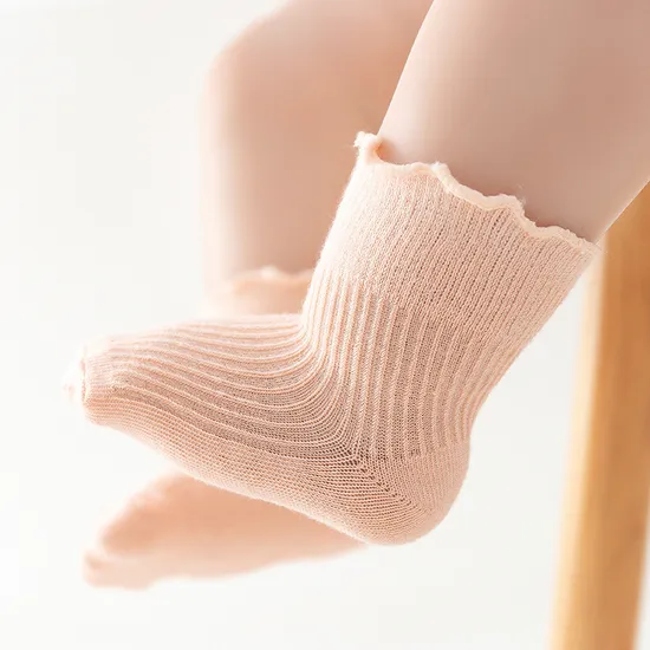 Daily Candy Color Kids Girls Boys Ruffle Edge Toddler Baby Socks