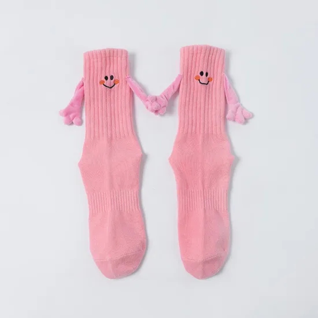 Valentines Day Gifts Magnetic Baby Boys Girls Hand in Hand Funny Men′s Socks