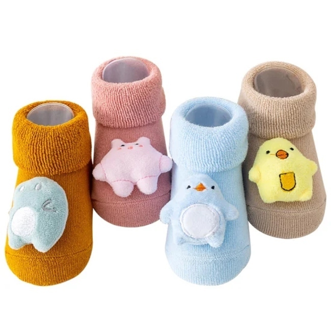 Baby Boy Combed Cotton Socks Qandsweet Toddler Ankle Sock Non Skid for Newborn Infant Childrens