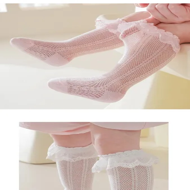 Summer Lightweight Mesh Baby Socks with Custom Branding Options