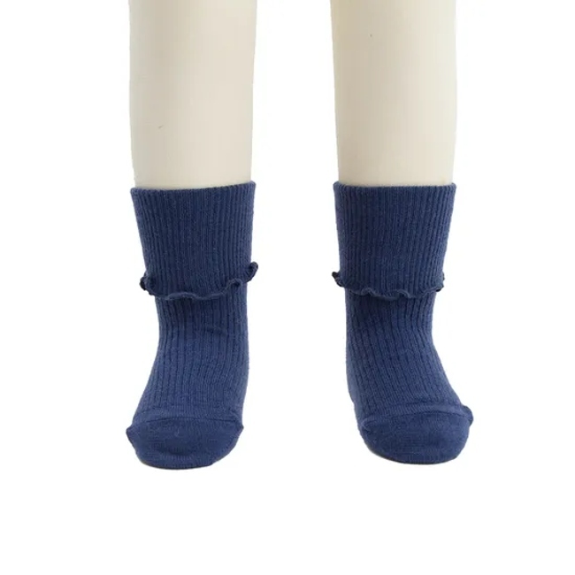 Children Baby Kids Wholesale Custom Cotton Fold Ruffle Crew Socks