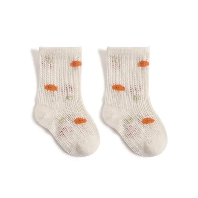 Summer Ice Mesh Boneless Cartoon Cute Boys Girls MID Tube Baby Cotton Socks