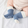 First Steps Small Baby Infant Slouch Ruffle Cuff High Knee Nonslip Grip Thick Wool Socks with Anti Slip Gripper