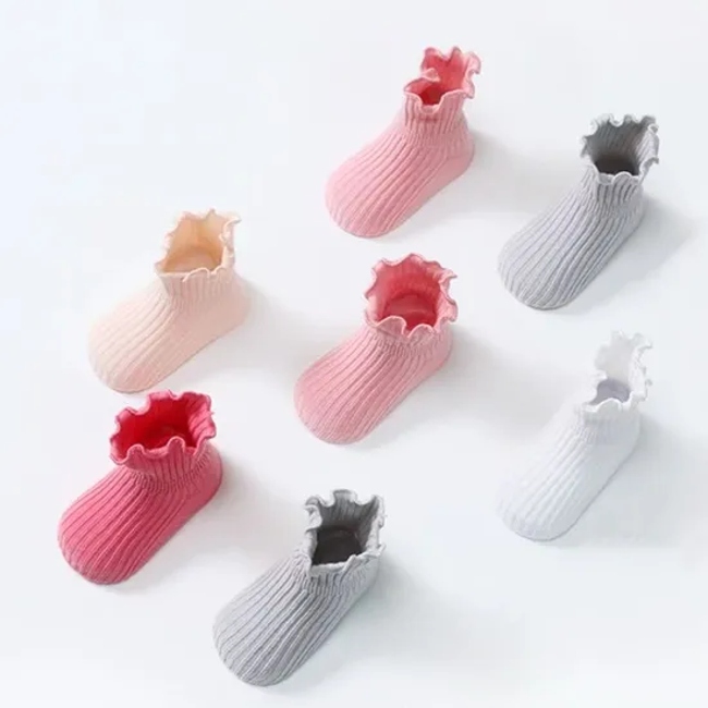 Wholesale Soft Baby Girl Crew Sock % Cotton Kids Lace Socks Custom Anti Slip Socks for Children