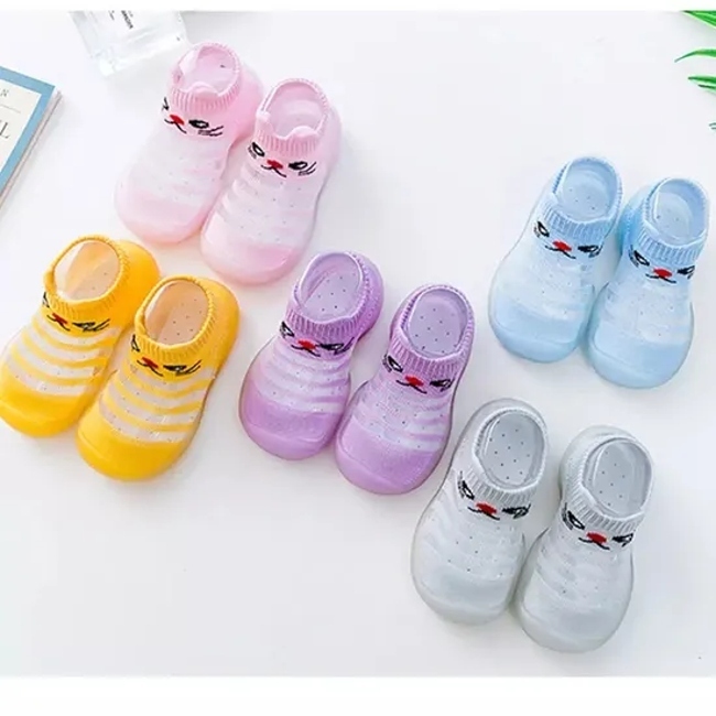 Toddlers Shoes Socks Soft Children Anti Skid Floor Socks Baby Cartoon Rubber Soles Cotton