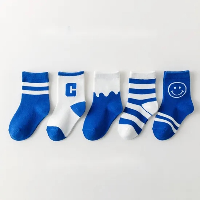 Customized Wholeseller Spring Autumn Winter Children Baby Infant Kids Cotton Jacquard Branded Ankle Crew Formal Socks