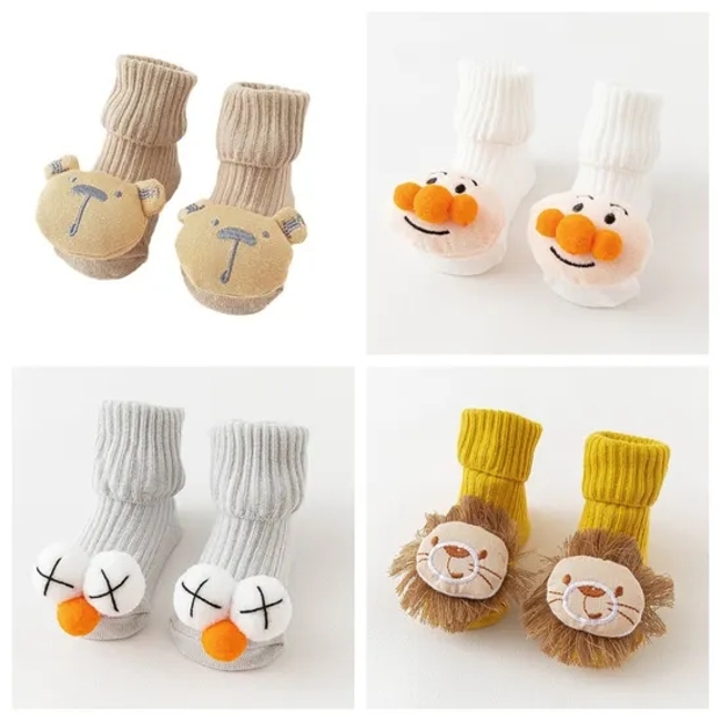 Newborn Baby Socks Autumn and Winter Baby MID Tube Cartoon Doll Socks Children′s Dispensing Floor Socks