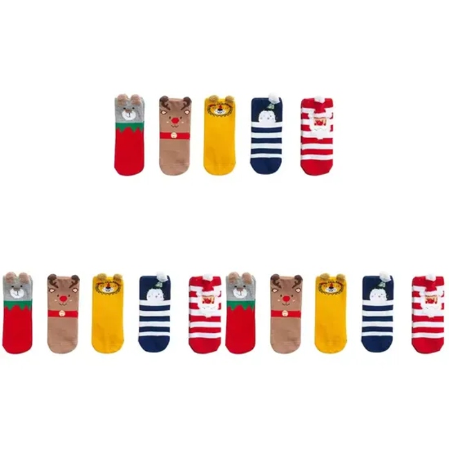 Santa Claus Colorful Pattened Baby Funny Christmas Socks