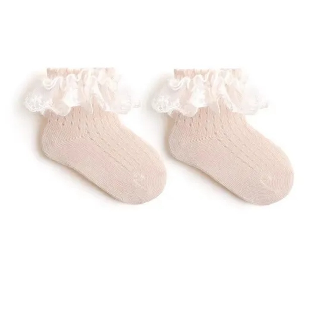 Baby Lace Socks Newborns Baby Sweat Releasing Classic Cotton Lace Crew Socks