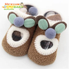 Custom Soft Comfortable Cute Animal Shape Warm Soft Coral Fleece Fuzzy Baby Shoe Socks