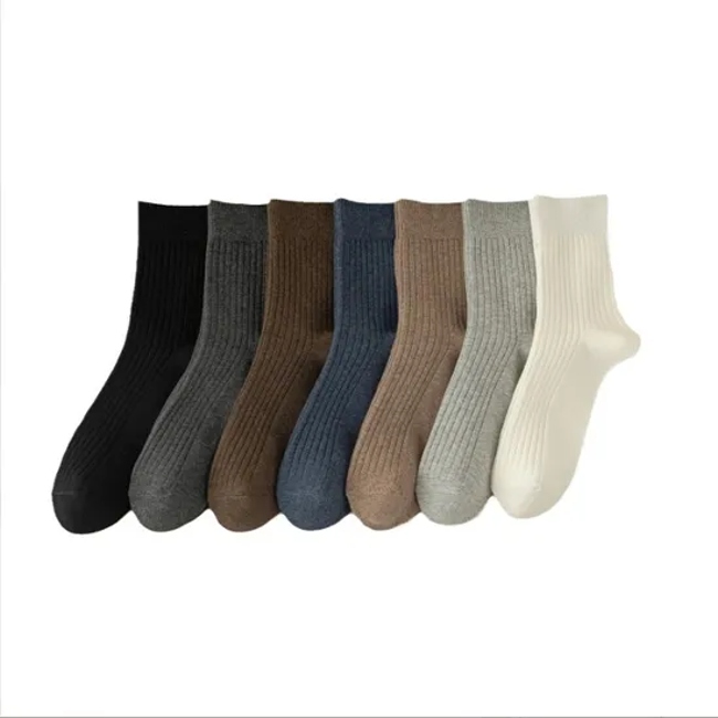 Cotton Crew Socks for Men Fall Winter Long Warm Antibacterial Business Casual