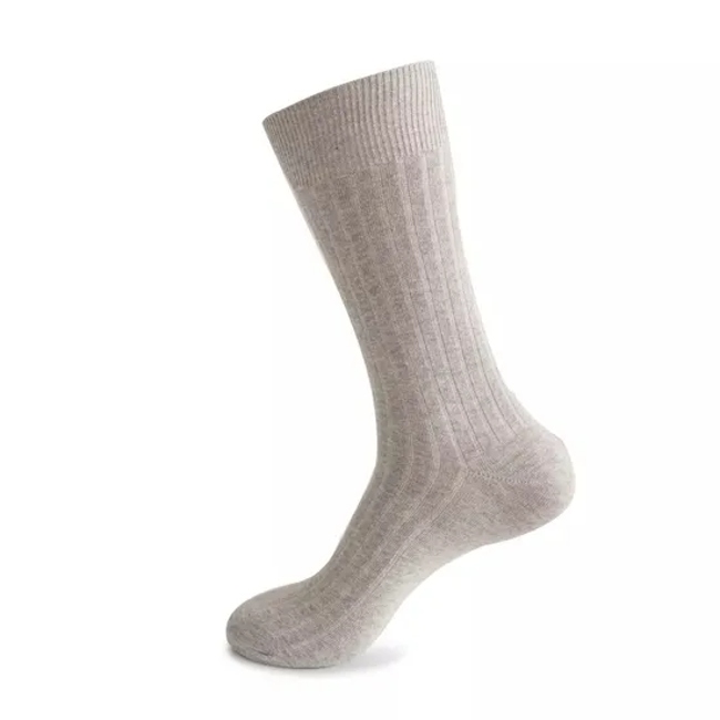 Solid Color Business Socks Formal Business Office Work Dress Crew Socks for Men