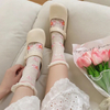 Women Flower Preppy Style Trendy Popular Dress Cute Mesh Crew Socks