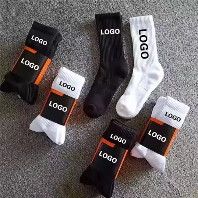 OEM High Quality Design Crew Women Men Unisex Brand Packaging Athletic Jacquard Sports Custom Socks