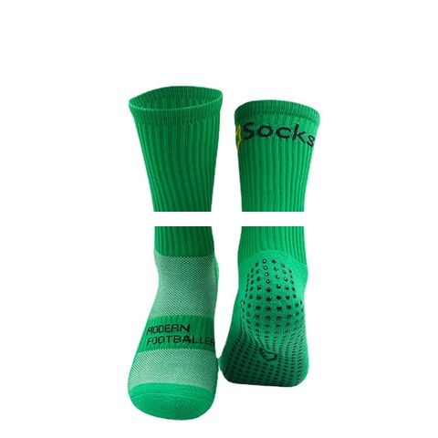 Factory Wholesale High Quality Cotton Nylon Football Soccer Socks Anti Slip Grip Socks Men Breathable Crew Sports Socks