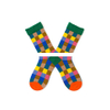 Custom Sports socks breathable anti bacterial Grid pink blue colorful unisex Sports socks