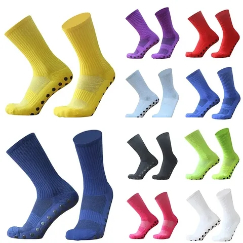 Cotton Spandex Custom Logo Crew Sport Socks Anti Slip Crew Ankle Children White Grip Socks Football for men