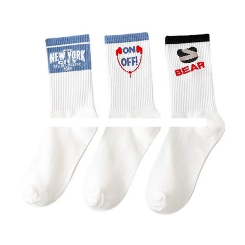 Low Moq Factory Price Fashion Sport Socks Support Custom Jacquard Design Crew Cotton Socks