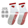 High quality gym pilates anti slip socks custom branded frilly ruffle pilates grip socks with logo