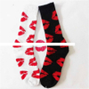 Fashion Cute Long Crew Sock Of Red Lip Kiss Pattern For Men Women Skate Hiphop Fixed Black And sox