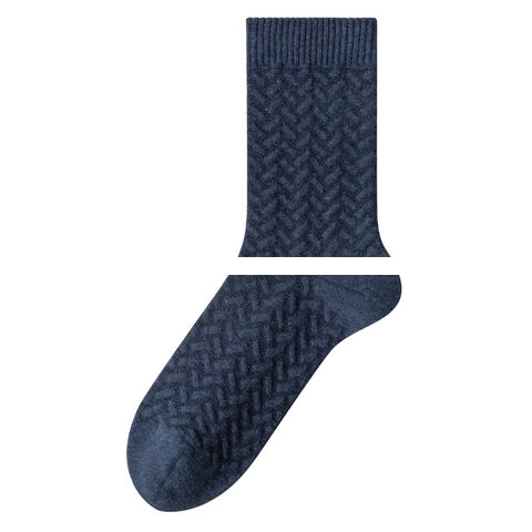 Men s winter pure cotton boneless thickened mid length socks odor resistant all cotton long socks
