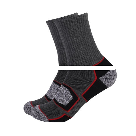 Men s outdoor mid length thickened towel bottom sweat absorbing sports running socks