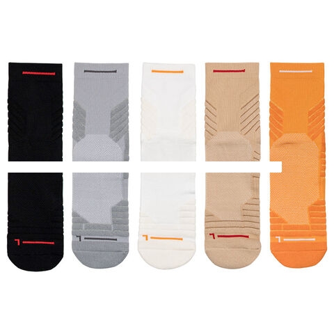Men s mid length breathable mesh quick drying pure cotton fashionable sports socks