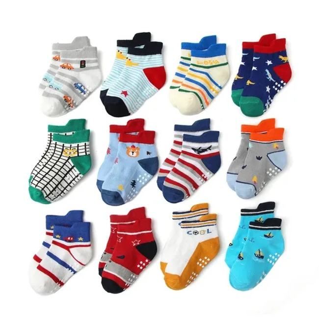 Wholesale 1-7 Years Old Combed Cotton Cartoon Children′s Socks Non-Slip Breathable Kids Cute Fall Prevention Baby Floor Socks