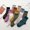 Autumn and Winter New Socks Women′s MID-Calf Socks College Style Cotton Striped Women′s Socks