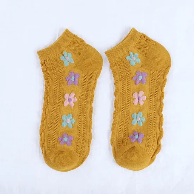 Short Socks Children Small Flower Women Boat Socks Ins Trend Retro Japanese Literature College Style Short Socks