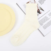 Socks Women′s Solid Color Bubble Mouth Twisted Dark Flower Socks Student Japanese Sweet Stacked Socks MID-Calf Socks