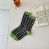 Autumn New Personality Niche Retro Floral Double Needle Double Road Hundreds of Women′s Medium Cotton Socks