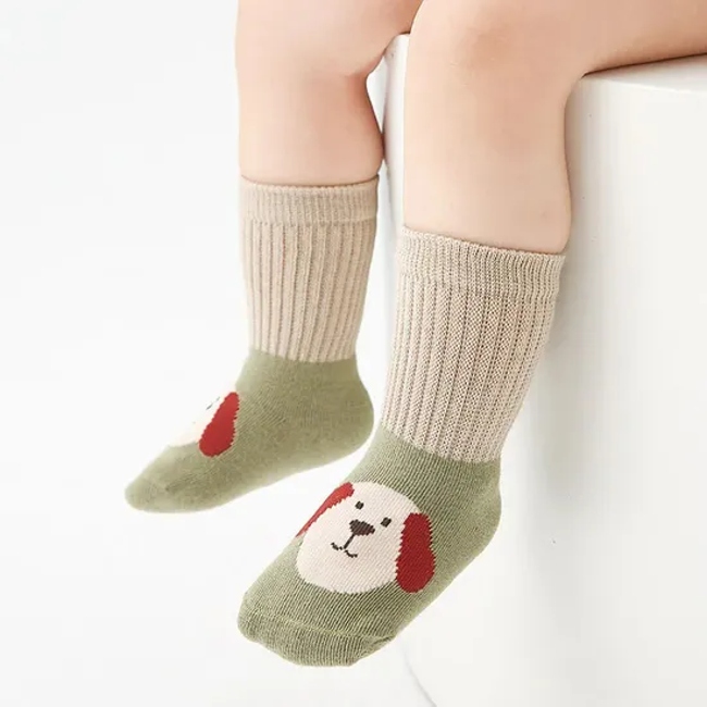 2025 New Animal Cute Wholesale Cartoon Children′s Socks Non-Slip Baby Breathable Kids Cute Fall Prevention Cotton Floor Socks