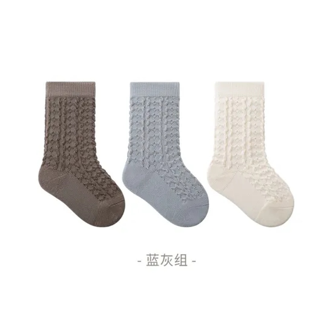 Autumn Newborn Baby Socks Children Solid Color Antibacterial Middle and Large Children Infant Student Boneless Socks