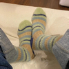Couple Thick Line Pattern MID-Calf Socks Color Blocking Imitation Mink Autumn and Winter Warm Furry Thickened Long Socks