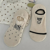 New Ok Dog Embroidery Boat Socks Non-Drop Heel Summer Women′s Breathable Short Socks College Style Casual Cotton Socks