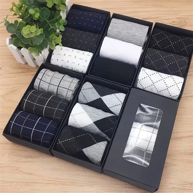 OEM Calcetines Gift Box Office Men High Quality Crew Cotton Dress Low MOQ Crew Business Socks