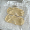 Cream DOT Yarn Yuanbao Boat Socks Foot Printing Rubber Shallow Socks Japanese Summer Thin Non-Slip Non-Falling Heel Short Socks