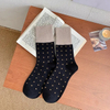 Elegant Small Dots MID-Calf Women′s Autumn and Winter New Socks Personalized Daily Color Collision Retro Department Korean Mori System Socks