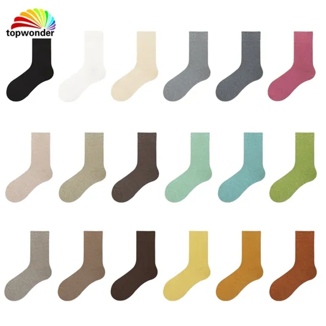 Customize and Wholesale Winter Single Melange Color Wool Crew Sock in Many Color and Sizes