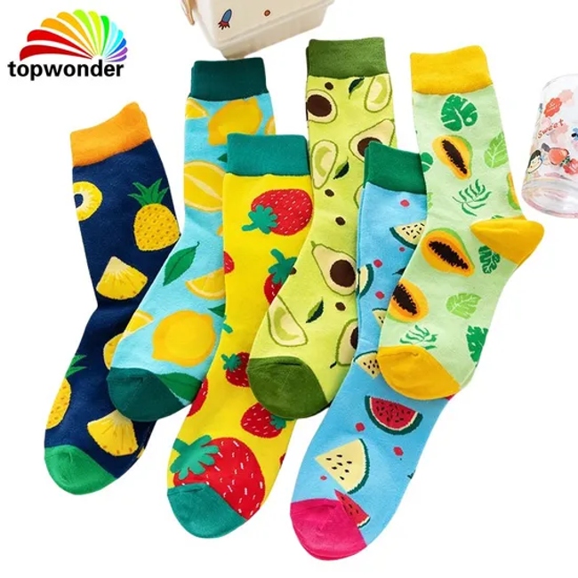 Customize All Sorts of Colorful Sock Fashion Sock Fruit Sock Crew Sock in Many Colors Sizes and Material for All Ages