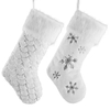 OEM Factory Customization Personalized Christmas Knit White Snowflake Stocking Decorative Christmas Tree Hanging Socks